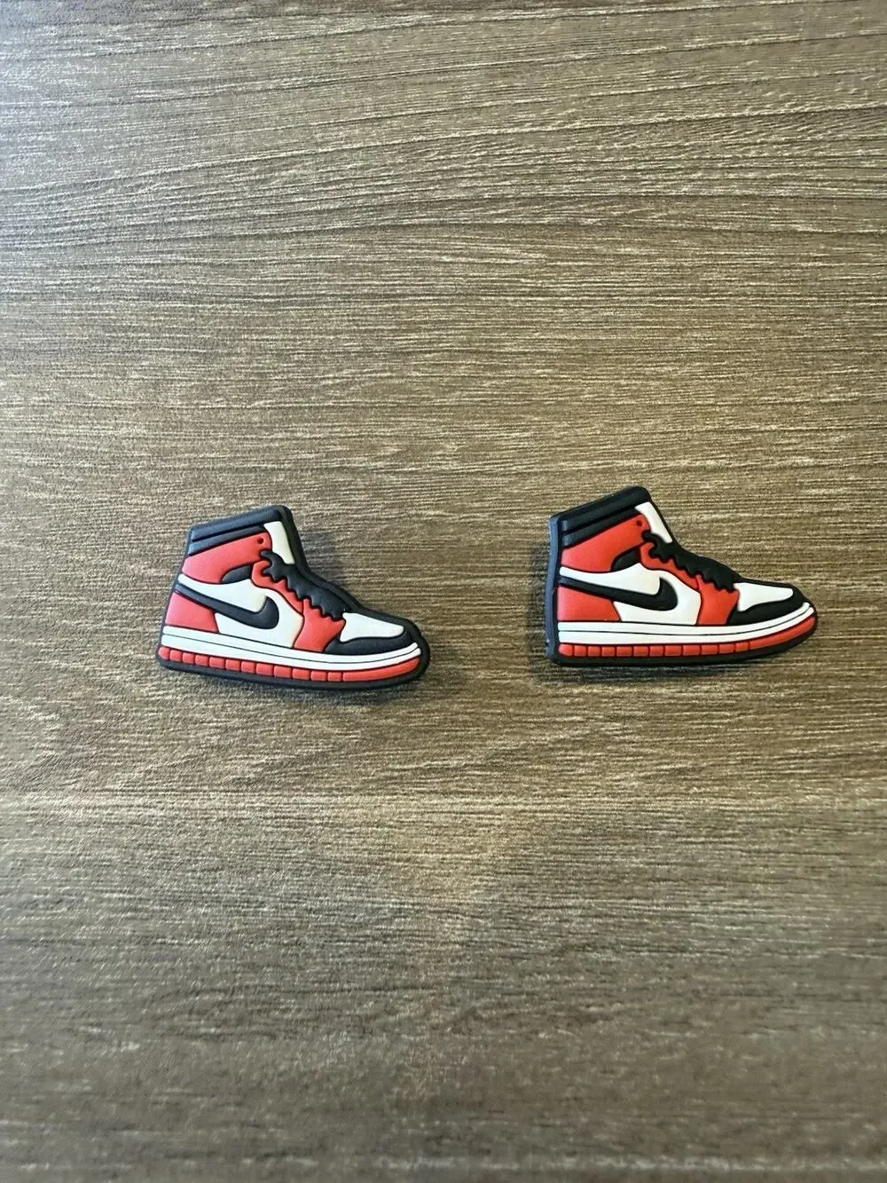 2 Retro Sneaker Shoe Charms Red Accessories Fits Crocs Wristbands